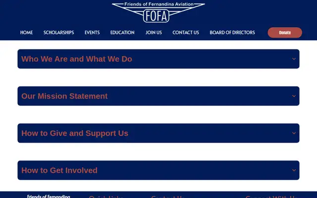 Friends of Fernandina Aviation website