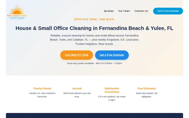 Southern Shine Cleaning website